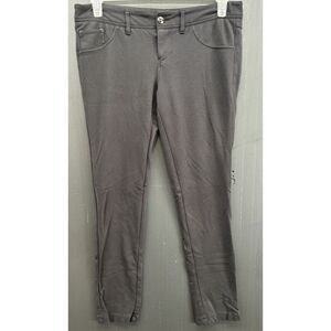 Express Pants Women M Gray Stretch Skinny Ankle Embroidered Five Pocket